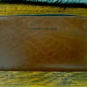 Portland leather soft brown wallet NWOT